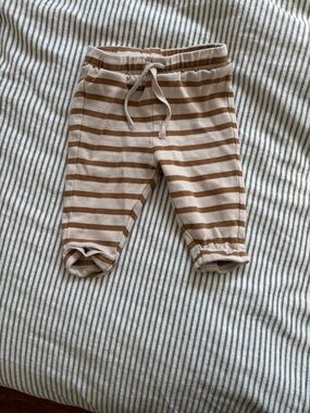 H&M Beige and Brown Striped Baby Boy pants
